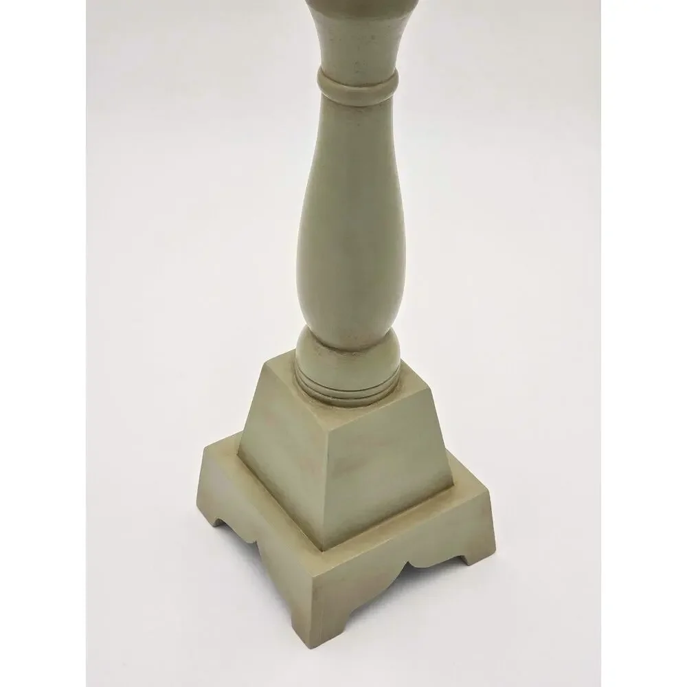 Tall Sage Nest Pedestal • Hand-Painted Wood Eggs, Table Centerpiece